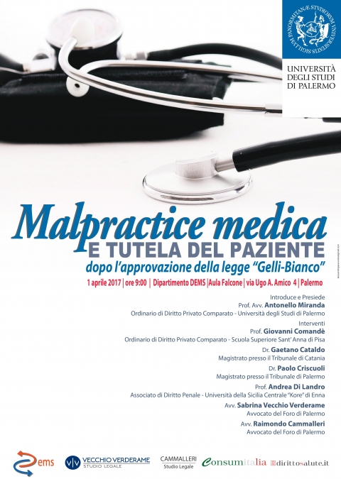 Convegno sulla "Malpractice medica e la tutela del paziente”